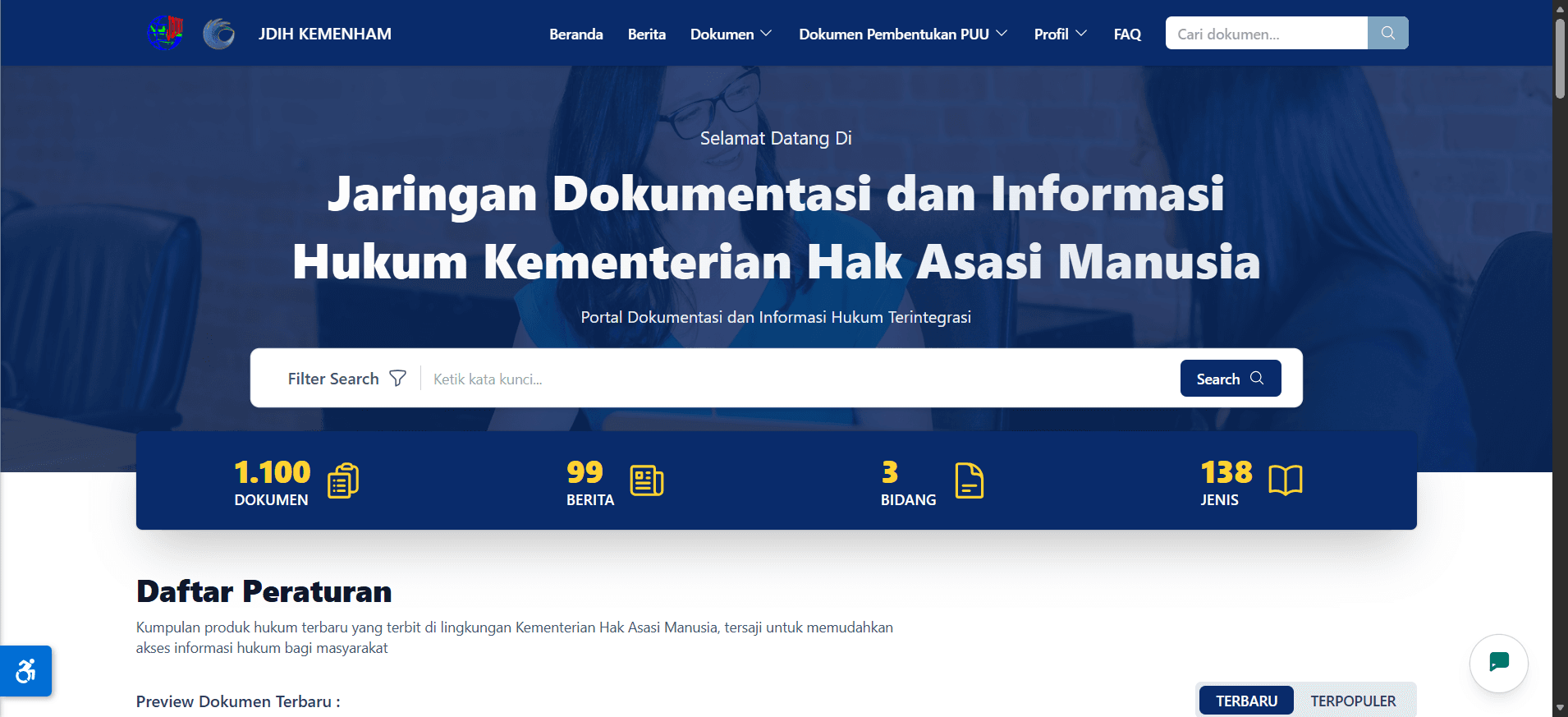 Kementerian HAM - Pusat Jaringan Dokumentasi dan Informasi Hukum Nasional